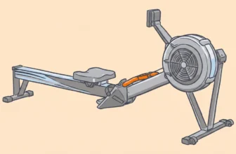 Best budget rowing machine — illustration of a home air rower with orange pull handle
