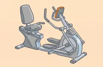 Best recumbent elliptical — illustration of a seated elliptical cross trainer with backrest seat and front pedals