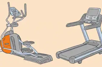 Elliptical vs treadmill for weight loss — illustrated side-by-side comparison of both machines